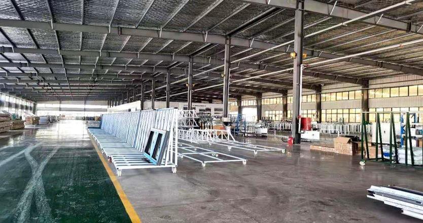 Finishing hall with window frames